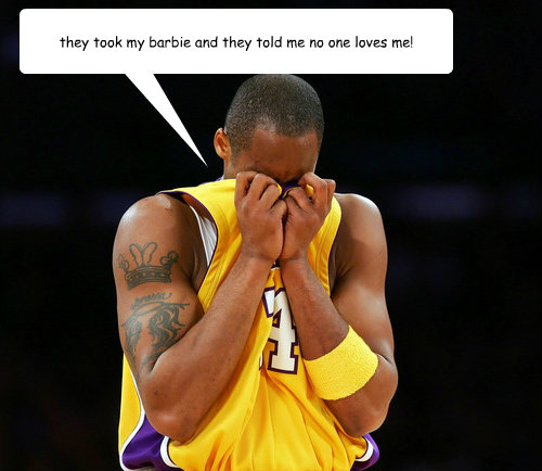 they took my barbie and they told me no one loves me!   Kobe Crying