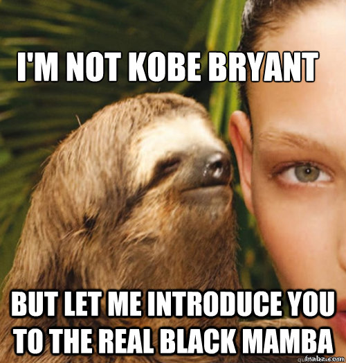 I'm not Kobe Bryant But let me introduce you to the real Black Mamba - I'm not Kobe Bryant But let me introduce you to the real Black Mamba  rape sloth