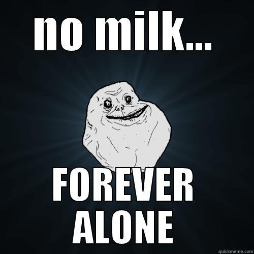 NO MILK... FOREVER ALONE Forever Alone