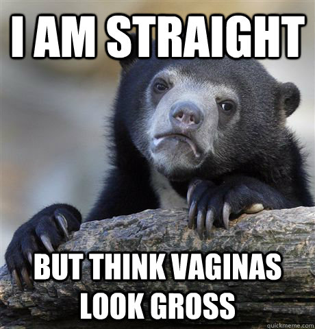 i am straight but think vaginas look gross  Confession Bear
