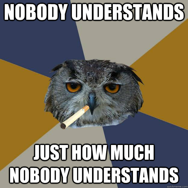 Nobody understands just how much nobody understands - Nobody understands just how much nobody understands  Art Student Owl