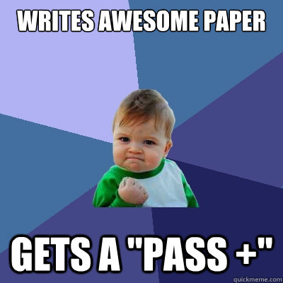 Writes awesome paper gets a 