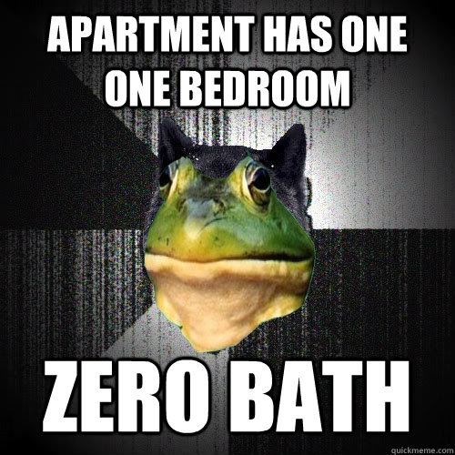 apartment has one one bedroom zero bath - apartment has one one bedroom zero bath  Insanely Foul Bachelor Frog