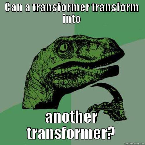 CAN A TRANSFORMER TRANSFORM INTO ANOTHER TRANSFORMER? Philosoraptor
