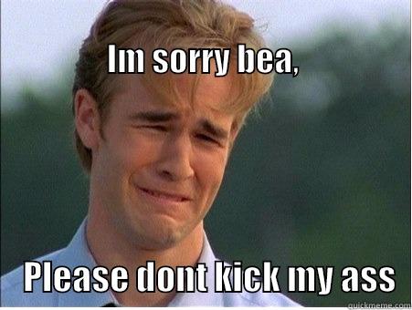                                                            IM SORRY BEA,     PLEASE DONT KICK MY ASS  1990s Problems