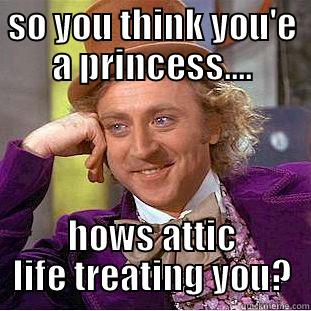 SO YOU THINK YOU'E A PRINCESS.... HOWS ATTIC LIFE TREATING YOU? Condescending Wonka