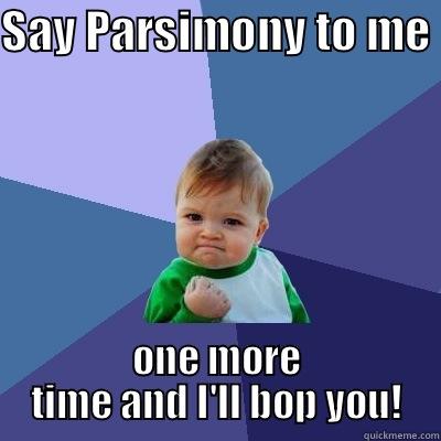 SAY PARSIMONY TO ME  ONE MORE TIME AND I'LL BOP YOU! Success Kid