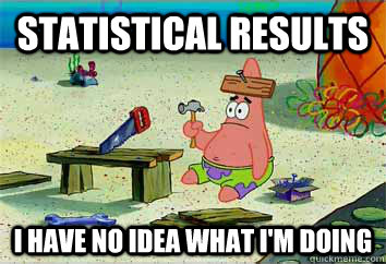 Statistical Results I have no idea what i'm doing  I have no idea what Im doing - Patrick Star