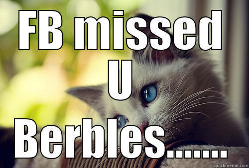 welcome back cat - FB MISSED U BERBLES....... First World Problems Cat