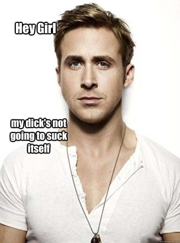 Hey Girl my dick's not going to suck itself   Ryan Gosling Hey Girl