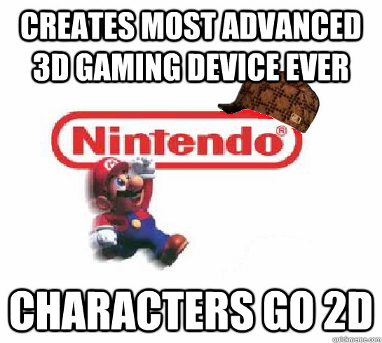 Creates most advanced 3D gaming device ever Characters go 2D  