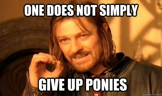ONE DOES NOT SIMPLY Give Up Ponies - ONE DOES NOT SIMPLY Give Up Ponies  ONE DOES NOT SIMPLY GET SOME TEA