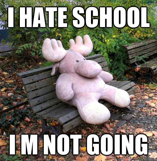 i hate school i m not going  