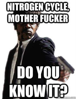 Nitrogen cycle, mother fucker do you know it?  Angry Jules