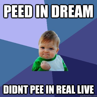 PEED in dream Didnt pee in real live  Success Kid
