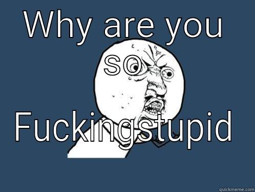 WHY ARE YOU SO FUCKINGSTUPID Y U No