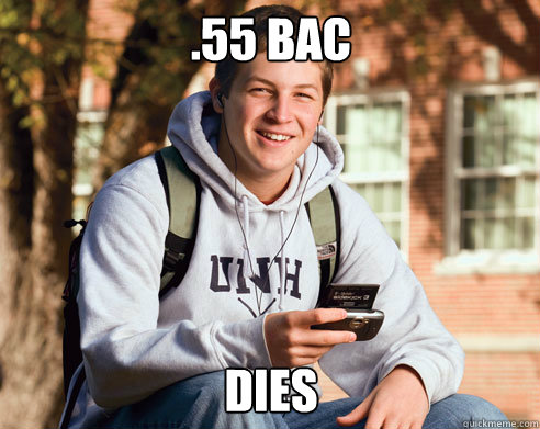 .55 BAC DIES  College Freshman