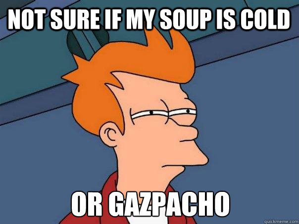Not sure if my soup is cold or gazpacho - Not sure if my soup is cold or gazpacho  Futurama Fry