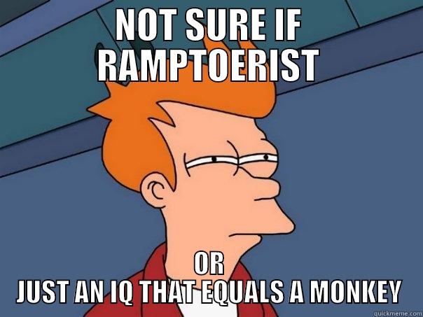 NOT SURE IF RAMPTOERIST OR JUST AN IQ THAT EQUALS A MONKEY Futurama Fry