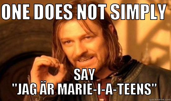ONE DOES NOT SIMPLY  SAY 
