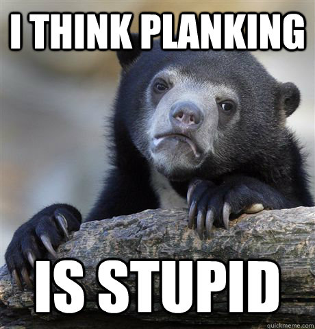 I think planking is stupid  Confession Bear