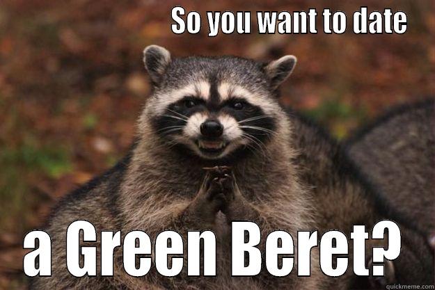                             SO YOU WANT TO DATE A GREEN BERET? Evil Plotting Raccoon