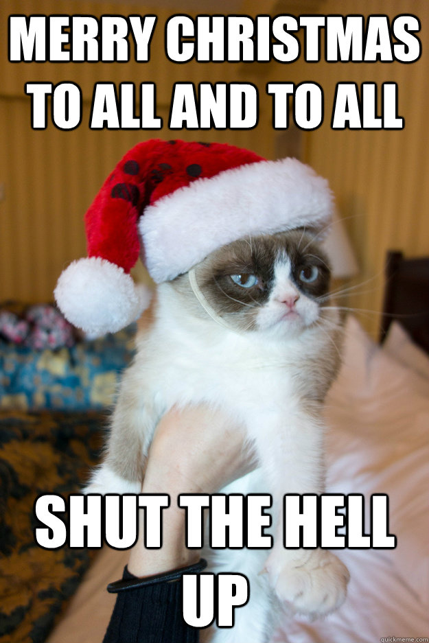 Merry Christmas to all and to all shut the hell up  Grumpy xmas