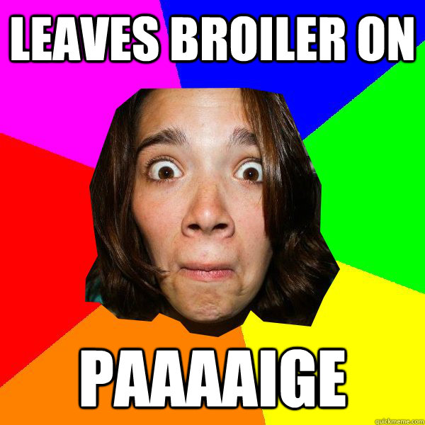 LEaves broiler on paaaaige  