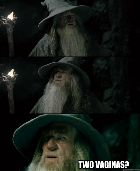 two vaginas?  Confused Gandalf