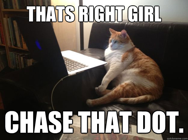 Thats right girl chase that dot. - Thats right girl chase that dot.  Misc