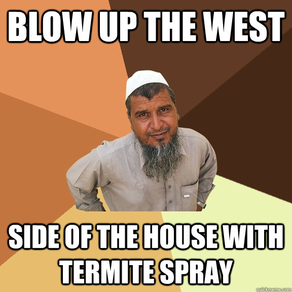 blow up the west side of the house with termite spray  Ordinary Muslim Man