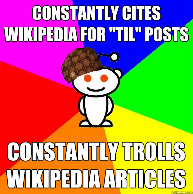 constantly cites wikipedia for 