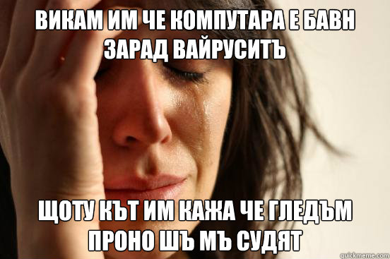 Викам им че компутара е бавн зарад вайруси  First World Problems