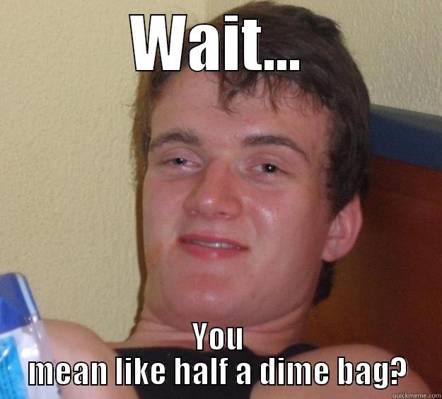 WAIT... YOU MEAN LIKE HALF A DIME BAG? 10 Guy