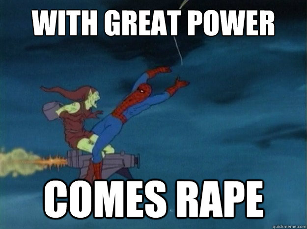 With great power Comes Rape  60s Spiderman meme