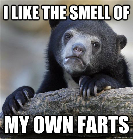 I like the smell of my own farts  Confession Bear