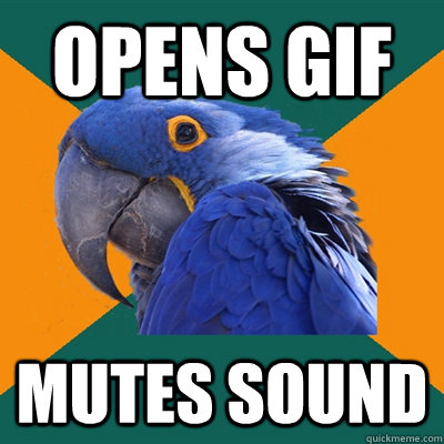 Opens GiF Mutes Sound  Paranoid Parrot