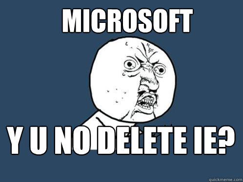 MICROSOFT Y U NO DELETE IE?  Y U No