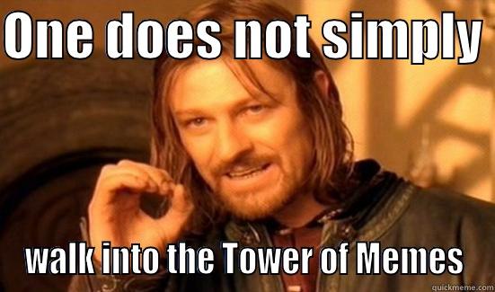 DnD Meme - ONE DOES NOT SIMPLY  WALK INTO THE TOWER OF MEMES Boromir