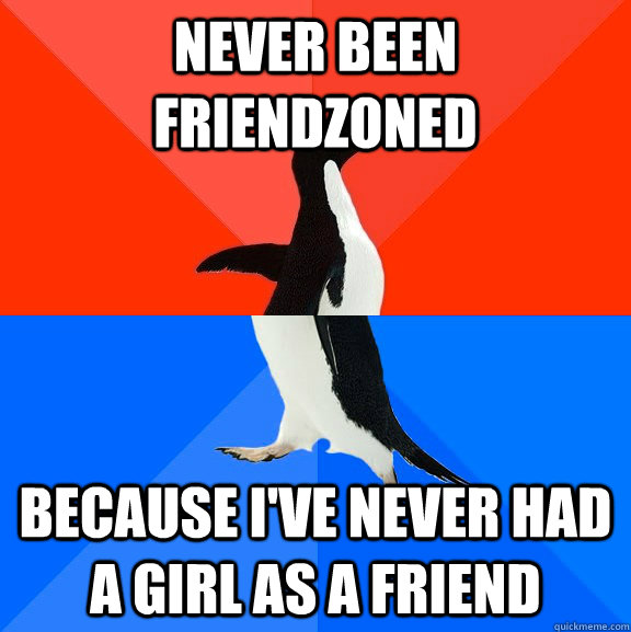 Never been friendzoned because i've never had a girl as a friend  Socially Awesome Awkward Penguin