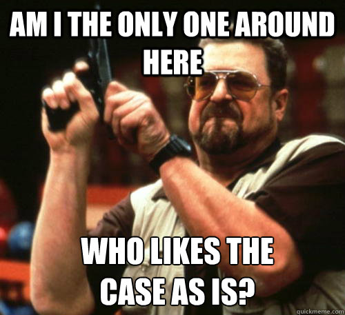 Am i the only one around here who likes the case as is?  Am I The Only One Around Here