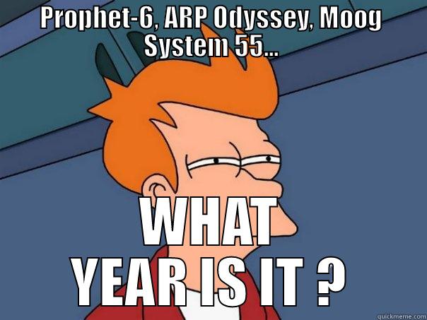PROPHET-6, ARP ODYSSEY, MOOG SYSTEM 55... WHAT YEAR IS IT ? Futurama Fry