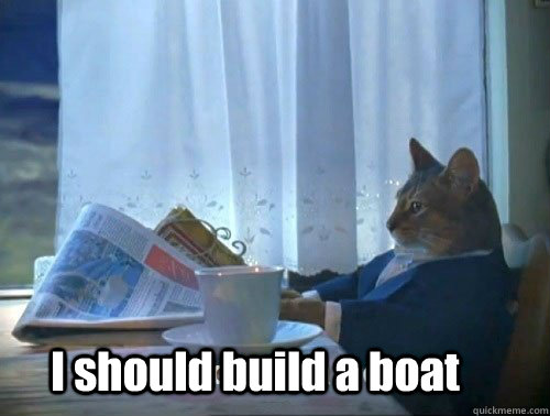 I should build a boat - I should build a boat  Fancy Cat