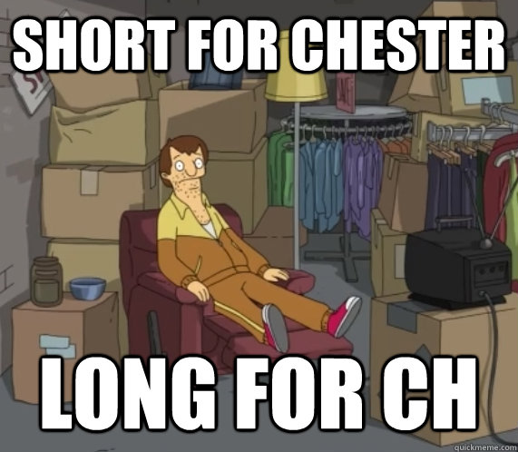 Short for chester long for ch - Short for chester long for ch  My Name Is Chet