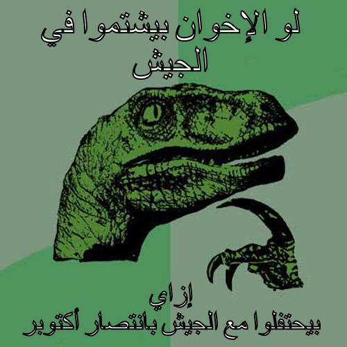 لو الإخوان بيشتموا في الجيش إزاي بيحتفلوا مع الجيش بانتصار أكتوبر Philosoraptor