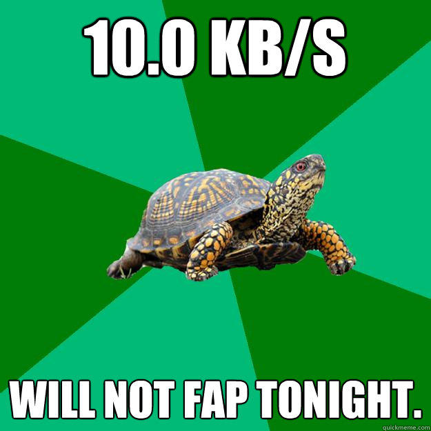10.0 kb/s will not fap tonight.   