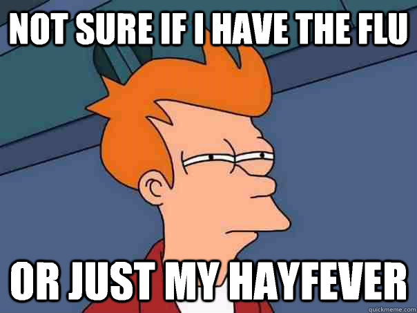 Not sure if i have the flu Or just my hayfever   Futurama Fry