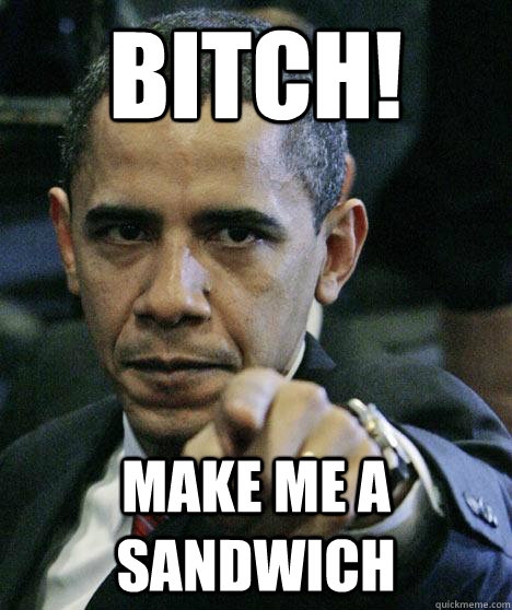 bitch! make me a sandwich   Pissed Off Obama