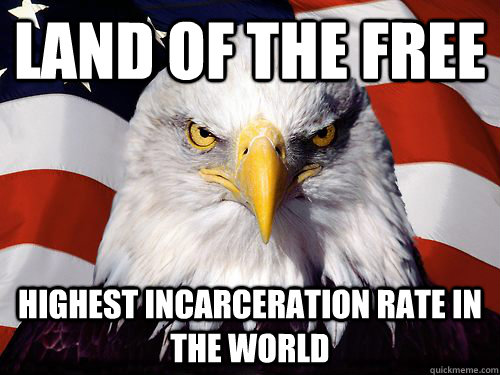 land of the free highest incarceration rate in the world  Patriotic American Eagle