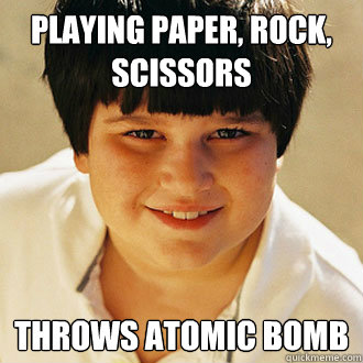 Playing paper, rock, scissors throws atomic bomb - Playing paper, rock, scissors throws atomic bomb  Misc